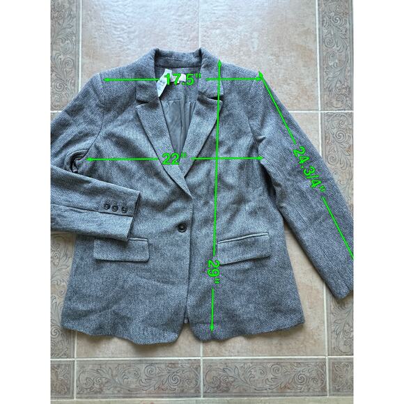 New! LOFT PLUS 16 Blazer suit top Jacket Women Textured Gray - Picture 2 of 7